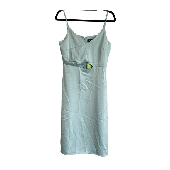 SAM EDELMAN Satin Cutout Midi Dress Mint Women's Size 6 NWT - Picture 2 of 10